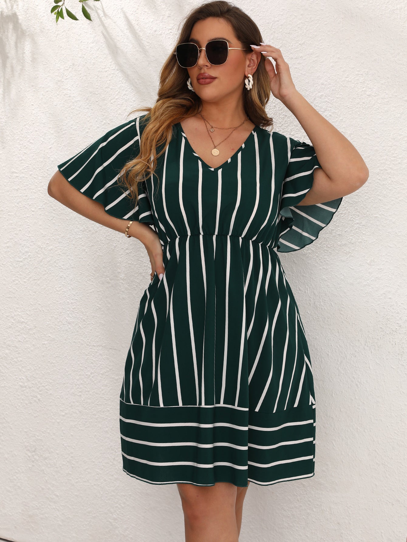 Summer plus Size Striped Loose Dress