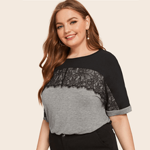 Load image into Gallery viewer, Plus Size Loose T-shirt Chest Lace Summer Dress
