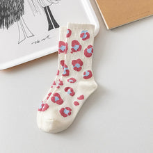 Load image into Gallery viewer, 4/8 Pairs Women&#39;s Fashionable All-match Japanese Cute Middle-tube Socks Spring and Autumn Pink Letter Love Strawberry Socks
