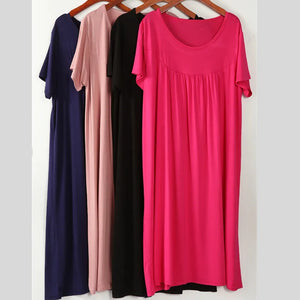 4XL-7XL Modal Cotton Women‘s Nightgowns Oversize Plus Size Sleepwear Casual Short Sleeve Summer 110 Kg Wear Home Night Dress