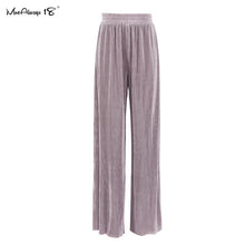 Load image into Gallery viewer, Mnealways18 Beige Pleated Wide Leg Pants Womens Pants Fashion 2022 Casual Loose Trousers Office Lady Elegant Long Palazzo Pants
